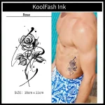 Artistic black rose fake tattoo sticker for body decoration