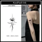 Abstract lotus flower temporary tattoo, waterproof body art sticker