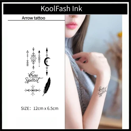 Free spirit arrow design temporary tattoo for body decoration