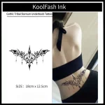 Black Gothic Underboob Temporary Tattoo Stickers, Waterproof Body Art