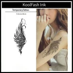 Black Line Feather Temporary Tattoo Sticker