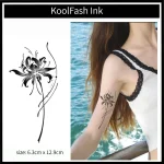 Black Spider Lily Temporary Tattoo Sticker