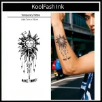 Black Sun Face Temporary Tattoo Sticker