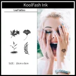 Various plant leaf tattoo stickers for body decoration
