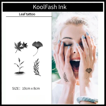 Various plant leaf tattoo stickers for body decoration