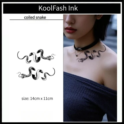 tylish coiled snake design tattoo for body decoration