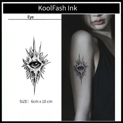 Mystical dark eye design temporary tattoo for body decoration