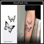 Black outline butterfly tattoo in two sizes for body decoration