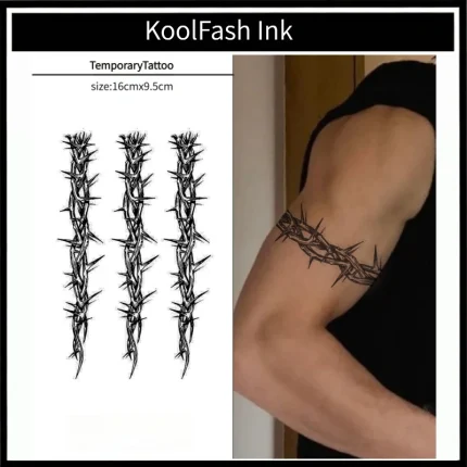 Edgy Punk Thorn Waterproof Temporary Tattoo Sticker