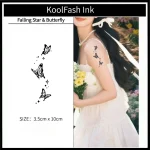 Falling star and butterfly design tattoo for body decoration