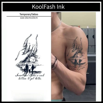 Sweet Family Hands Design Fake Tattoo for Body Art