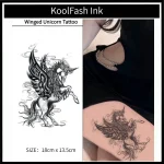 Fantasy Winged Horse Temporary Tattoo Sticker, Waterproof Body Art