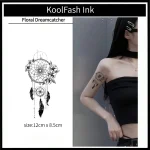 Flower decorated dreamcatcher tattoo for body decoration