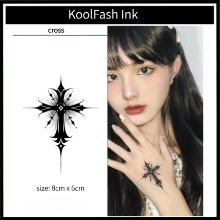 Stylish gothic cross design tattoo for body decoration