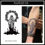 Mysterious Hooded Character Fake Tattoo for Body Art