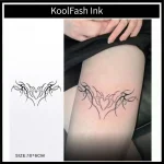 Retro gothic heart & vine pattern tattoo for body decor
