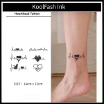 Various heartbeat pattern tattoos for body decoration