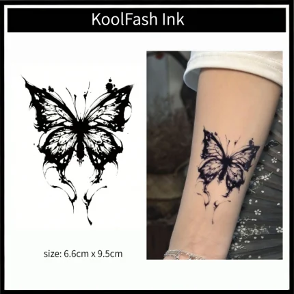 Artistic Watercolor Butterfly Fake Body Art Tattoo