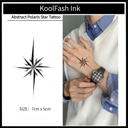 Close up of Abstract Polaris Star Ink Tattoo Pattern