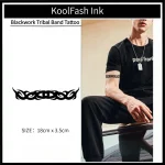 Tribal Band Fake Tattoo, Blackwork Ink Style Wrist Arm Stickers by Koolfash