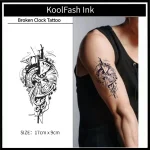 Broken Clock Fake Tattoo, Creative Ink Design Stickers by Koolfash