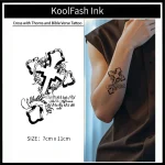 Religious Fake Tattoo, Cross Thorns and Scripture Ink Stickers by Koolfash