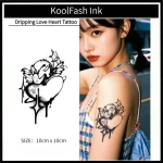 Dripping Heart Fake Tattoo, Unique Pattern Stickers by Koolfash