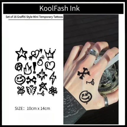 Graffiti Style Mini Temporary Tattoos