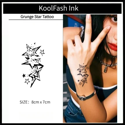Grunge Star Temporary Tattoo Sticker