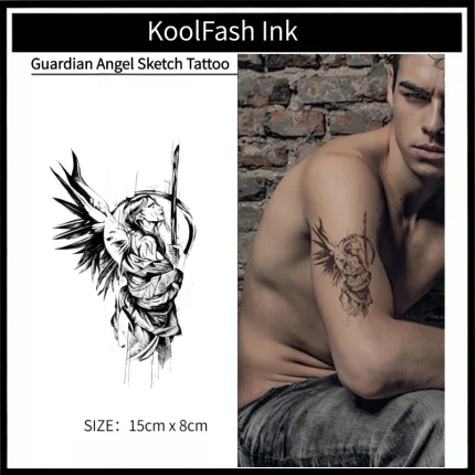 Guardian Angel Sketch Temporary Tattoo