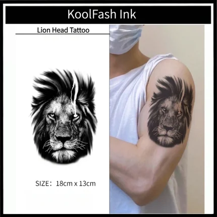 Lion Head Temporary Tattoo Sticker