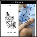 New School Dagger Banner Temporary Tattoo