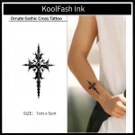 Ornate Gothic Cross Temporary Tattoo Sticker
