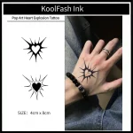 Pop Art Heart Explosion Temporary Tattoo