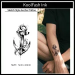 Sketch Style Anchor Temporary Tattoo