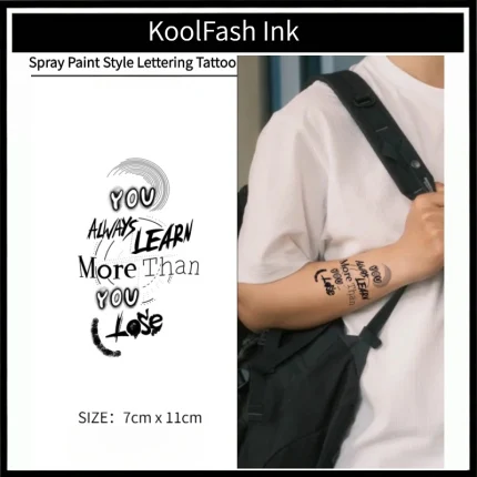 Spray Paint Style Lettering Temporary Tattoo