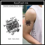 Compass with Inspirational Phrase Temporary Tattoo