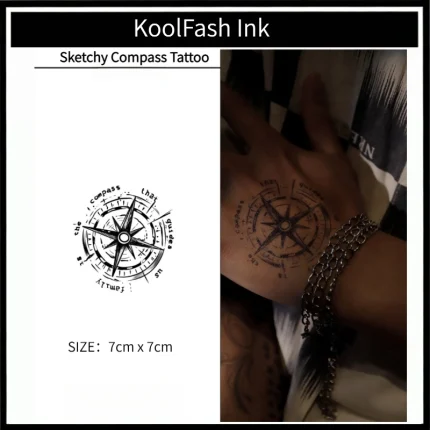 Inspirational Compass Temporary Tattoo