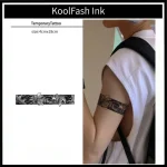 Long Lasting Semi-Permanent Black Koi Armband Tattoo Sticker