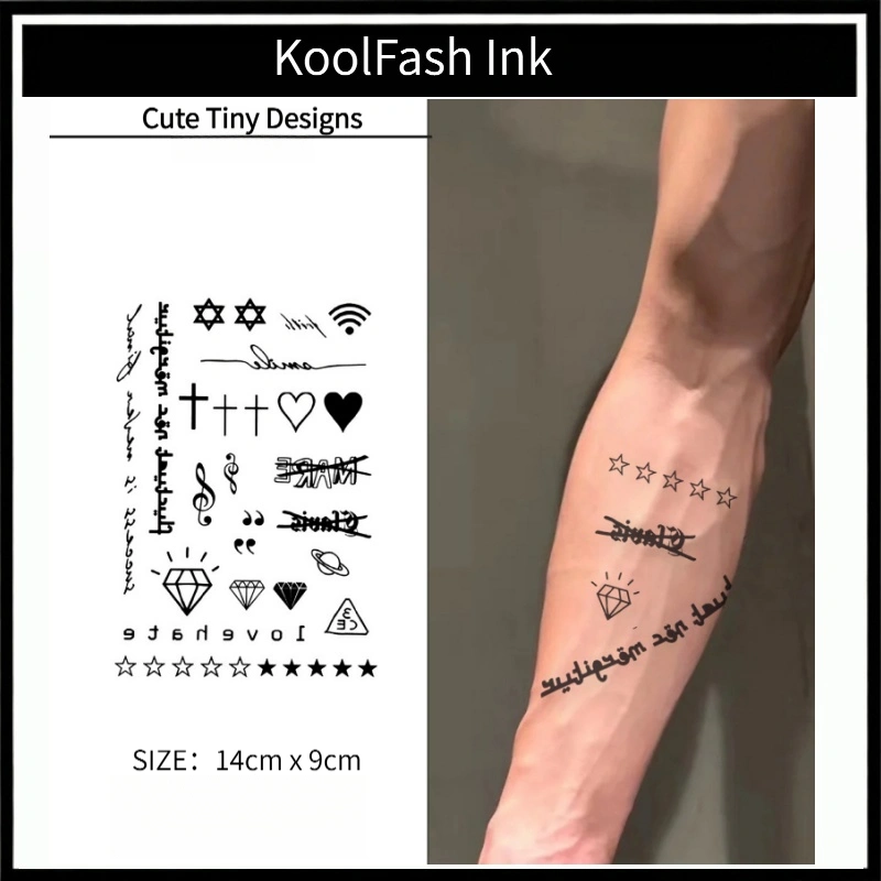 multi-style-tiny-icons-temporary-tattoo-sticker Mixed small icon patterns tattoo for body decoration
