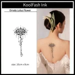 Exquisite carved lotus and calligraphy design tattoo for decoration