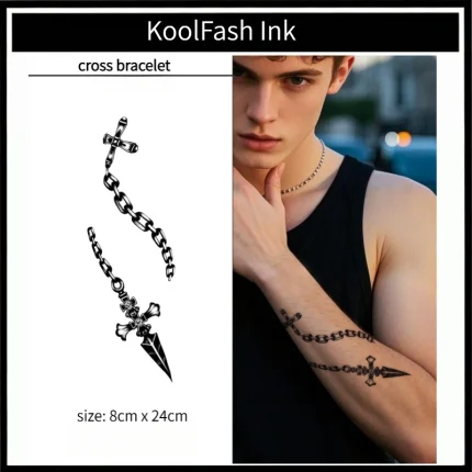 Lifelike bracelet design tattoo for forearm decoration