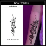 Snake and rose tattoo sticker, waterproof body art