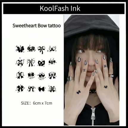 Cute bow pattern mini temporary tattoo set for body decoration