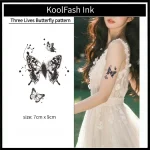 Three Lives butterfly temporary tattoo sticker, waterproof body art