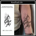 Archangel Michael slay serpent disposable temporary tattoo sticker, vertical forearm fake body tattoo