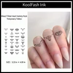 Mixed tribal heart disposable temporary tattoo sticker pack, assorted body fake tattoos
