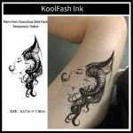 Ram horn succubus side face disposable temporary tattoo sticker, torso side fake body tattoo