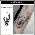 Sketch dark nun castle arm disposable temporary tattoo sticker