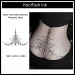 Spine thorn gothic sternum disposable temporary tattoo sticker
